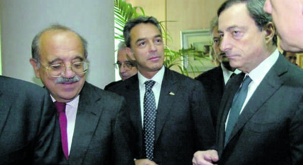Marcello De Cecco con Pagano e Draghi