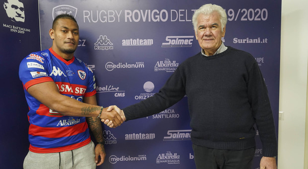 Maile Mamao junior accolto alla FemiCz Rugby Rovigo dal dg Roberto Roversi