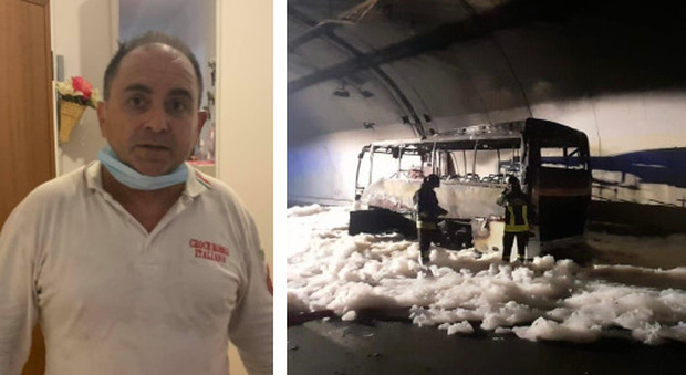 Lecco, incendio del bus: «Così ho salvato i 25 ragazzi nella galleria», il racconto dell'autista della Croce Rossa