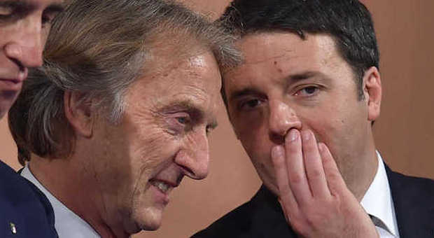 Montezemolo con Renzi e Malagò alla recente premiazione del Coni