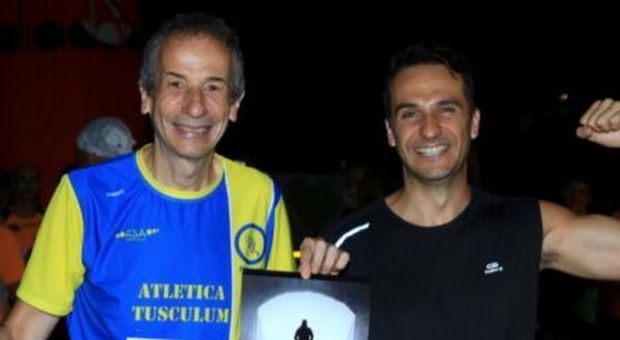 L’autore Roberto Di Sante (sn.) e l’attore Sebastiano Gavasso, entrambi maratoneti (foto Dalmazi) per Corri-Dall’inferno a Central Park