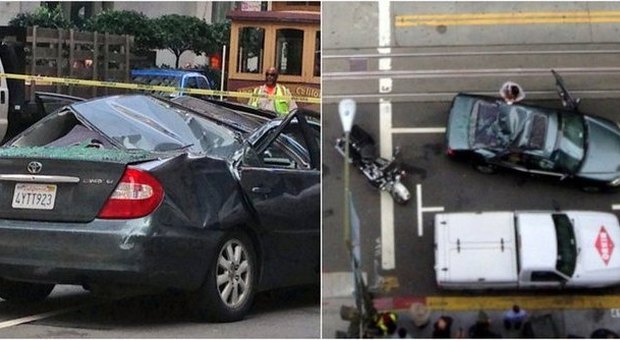 San Francisco, lavavetri precipita per 11 piani e cade su un'auto: salvo
