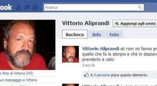 Il post incriminato di Vittorio Aliprandi