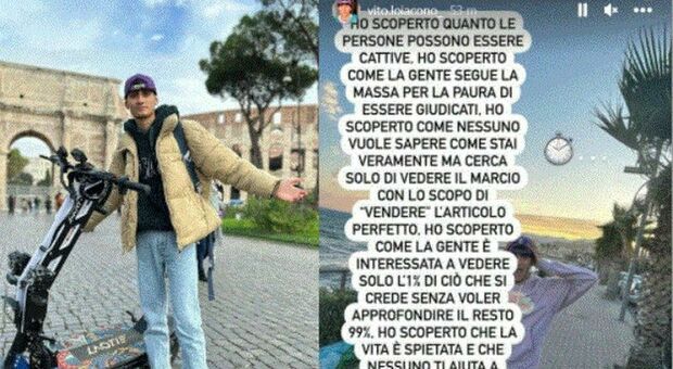 Vito Loiacono, lo youtuber dell'incidente a Casal Palocco riappare sui social: «La gente è cattiva e la vita spietata, ma io non mollo»
