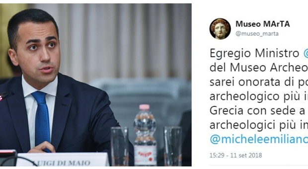 Di Maio: «Taranto non ha musei degni della Magna Grecia». E la direttrice del MarTa gli invia un tweet