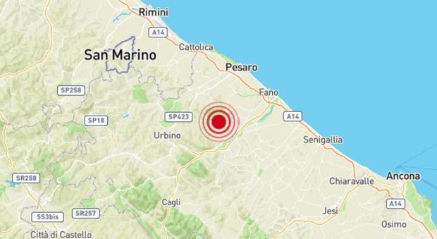 Terremoto tra Pesaro e Urbino: scossa di magnitudo 4.3 avvertita anche ad Ancora e in Umbria