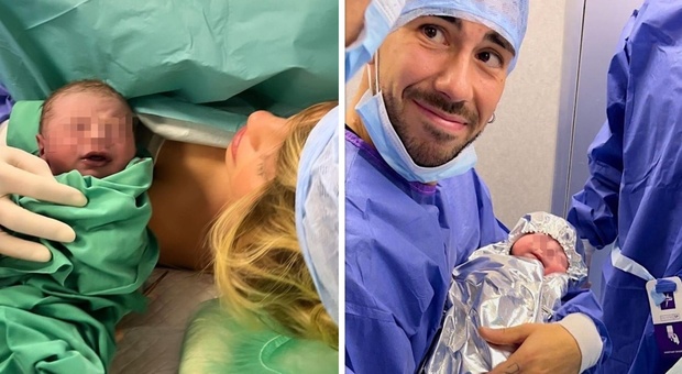 Chiara Nasti, papà Mattia Zaccagni in sala parto con il figlio appena nato. Scoppia la polemica: «Loro hanno più potere dei medici»