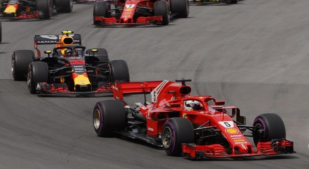 La Ferrari SF71H di Sebastian Vettel a Montreal