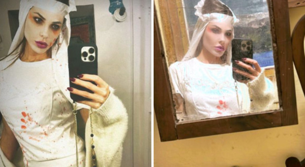 Ilary Blasi e il costume di Halloween: è la sposa cadavere. Le storie Instagram sono esilaranti