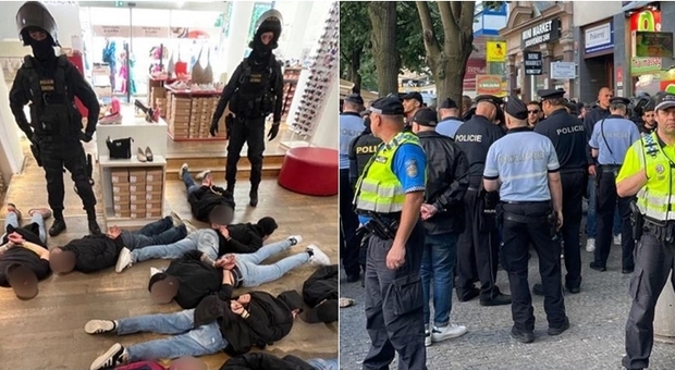 Fiorentina-West Ham, scontri tra tifosi a Praga: la polizia immobilizza gli ultras