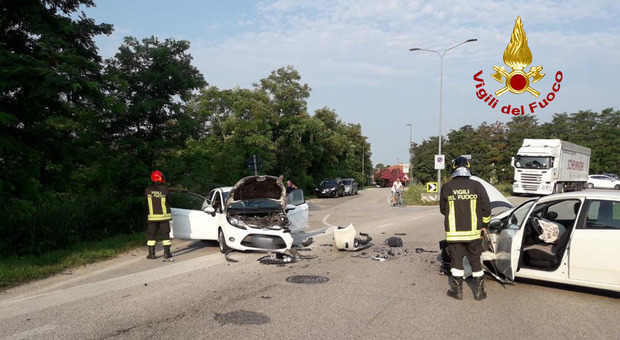 L'incidente accaduto in via Postumia a Cittadella