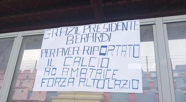 Alto Lazio, il ringraziamento dei tifosi al presidente Berardi per aver riportato il calcio ad Amatrice
