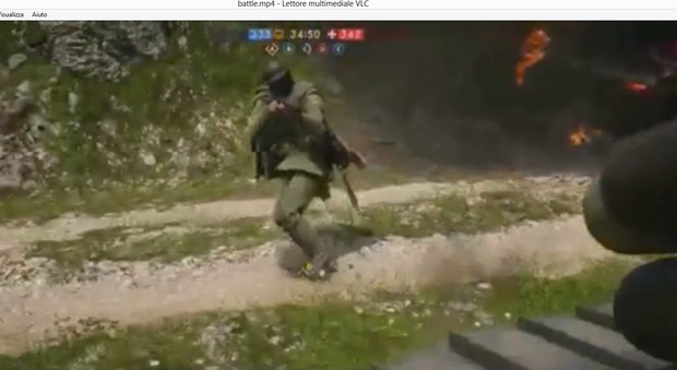 Un soldato italiano che sta per cadere durante Battlefield 11