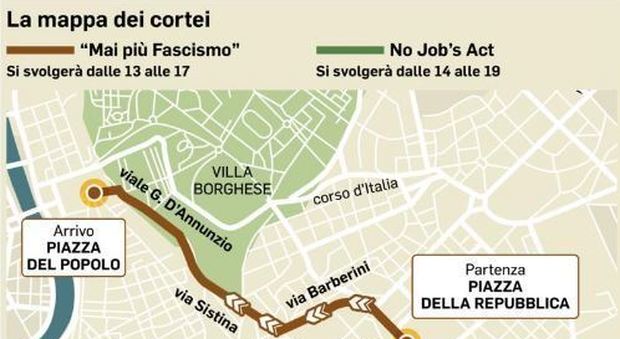 Roma, la mappa dei cortei: ecco le zone a rischio