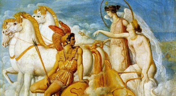 Un dipinto con la dea Afrodite