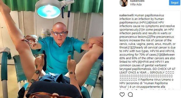 Naike Rivelli provoca ancora, la visita dal ginecologo sui social: "Fate i test per l'Hpv"