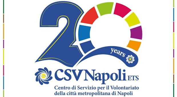 Il logo dei 20 anni del CSV di Napoli