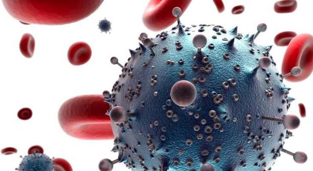 Il virus dell'HIV nel sangue