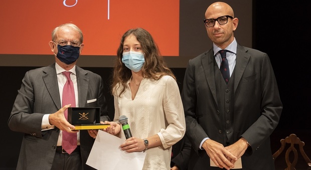 Da sinistra il direttore del Gazzettino Roberto Papetti, Francesca Montellato e Francesco Lago