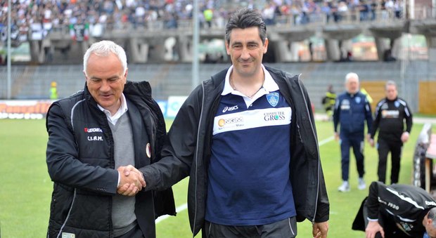 Aglietti, qui con Silva, torna ad Ascoli: questa volta come allenatore della squadra di casa