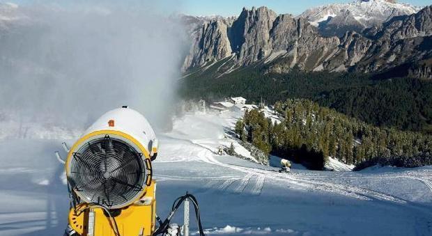 Cannoni all'opera sulle Dolomiti: grandi consumi di energia e acqua