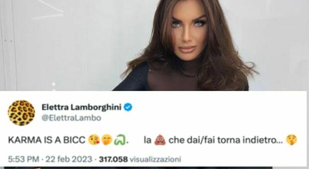 Elettra Lamborghini, frecciatina sui social: «La m*** che dai ti torna indietro»