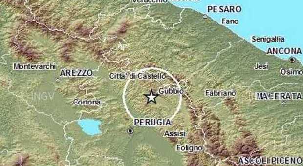 Terremoto, scossa nella notte a Gubbio: Magnitudo 3,7 della scala Richter