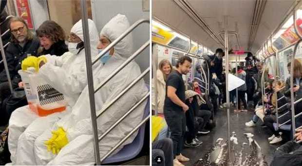 Coronavirus, versano tanica di liquido dentro il vagone: panico in metropolitana, passeggeri in fuga