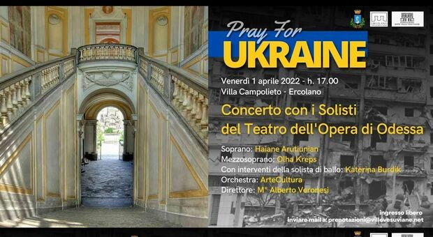 Ucraina, le soliste del teatro di Odessa in concerto per la pace a Ercolano