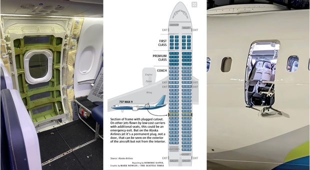 Il pannello (ritrovato) fissato con solo 4 viti e le tre spie d'allarme: cosa non torna nell'incidente del Boeing 737 Max di Alaska Airlines