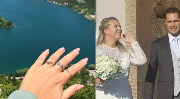 Fabio e Arianna, la prima promessa di matrimonio sul lago di Scanno: le nozze nella basilica di Santa Maria degli Angeli