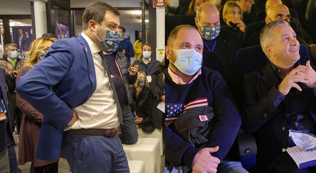 Salvini sfida il centrosinistra. In platea Mellone e Poli Bortone