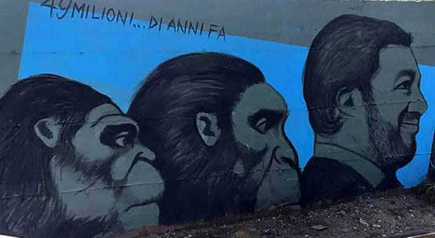 Murales con Salvini tra le scimmie: il rettore insorge, Valiante lo rimuove