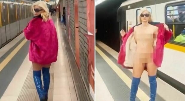 Beatrice Quinta nuda in metro a Milano dopo X Factor: il video dello spogliarello è virale