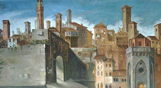 Perugia in un'immagine di Benedetto Bonfigli