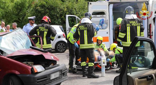 L'immagine dell'incidente (foto vigili del fuoco Vicenza)