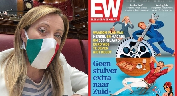 Giorgia Meloni contro la rivista olandese che titola "Italiani parassiti": «Copertina ripugnante»