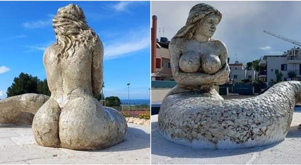Sirena formosa (anche troppo) in piazza Rita Levi Montalcini. E piovono critiche