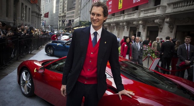 John Elkann il giorno della quotazione della Ferrari a Wall Street
