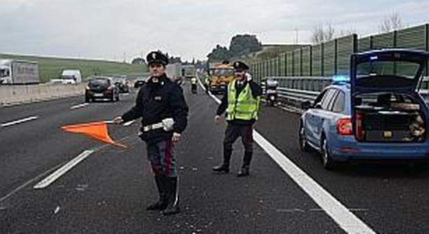 La polizia sulla A14 a Porto Recanati