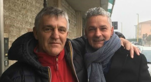 Cerilli con l'amico Roberto Baggio