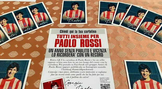 Dal 9 dicembre saranno disponibili 20 mila cartoline dedicate a Paolo Rossi