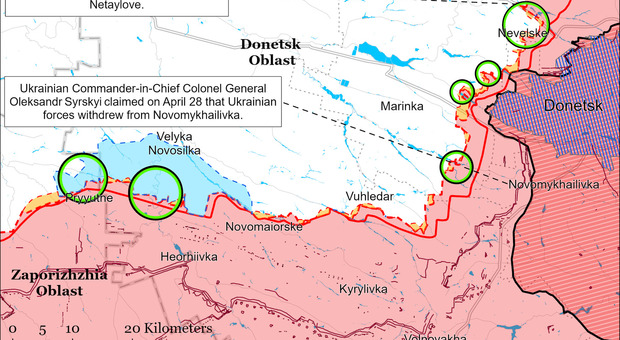Russia avanza verso Avdiivka, guadagni tattici marginali a nord-ovest e sud-ovest