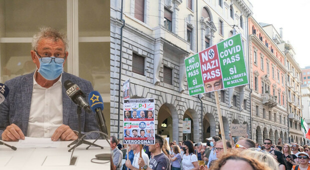 Il dg Luciano Flor e la manifestazione No green pass a Padova