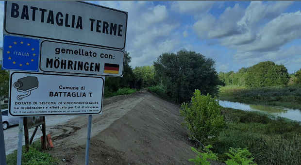 L'argine a Battaglia Terme