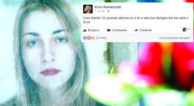 Eros Ramazzotti, messaggio social a Marta Russo: "Un abbraccio dal tuo amico" -Guarda