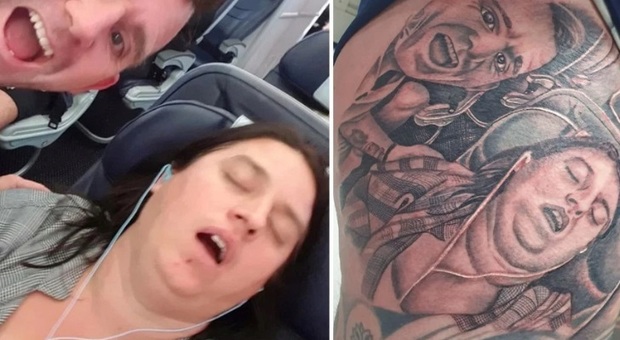 Si tatua il volto della moglie che dorme ma lo scherzo gli sfugge di mano: «Adesso ho paura»