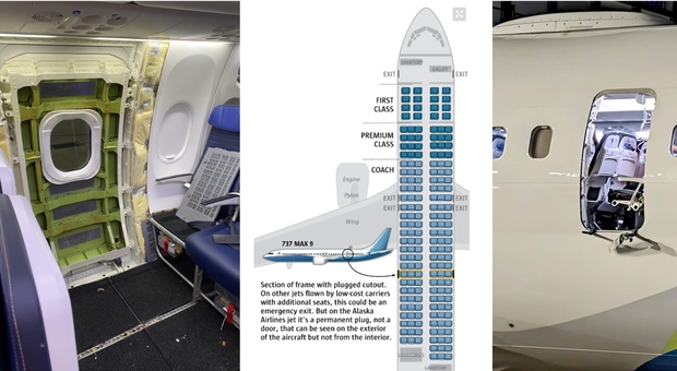 Il pannello (ritrovato) fissato con solo 4 viti e le tre spie d'allarme: cosa non torna nell'incidente del Boeing 737 Max di Alaska Airlines