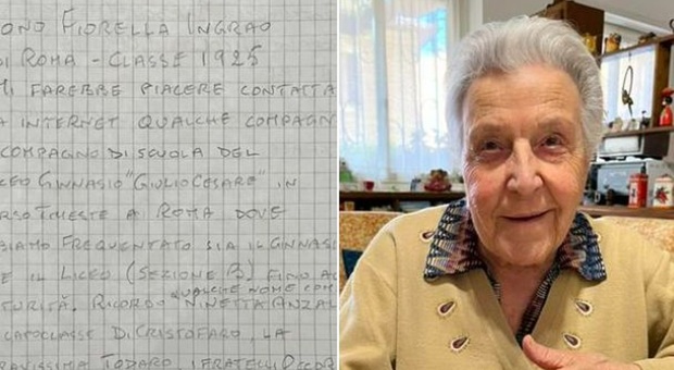 Fiorella Ingrao, 97 anni, ritrova una compagna di scuola: videochiamata con Serena dopo l'appello sui social