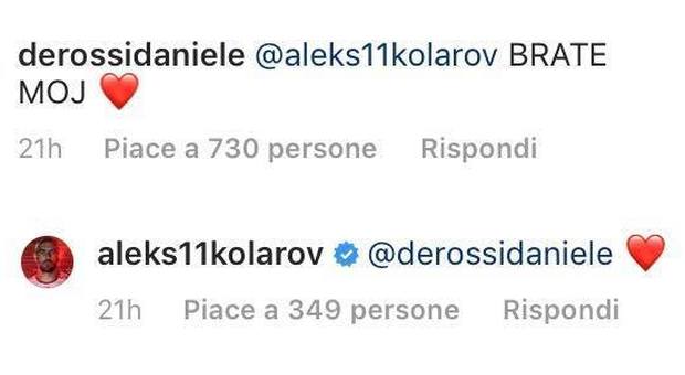 Roma, De Rossi sta con Kolarov: «Fratello mio». Il commento fa il pieno di like